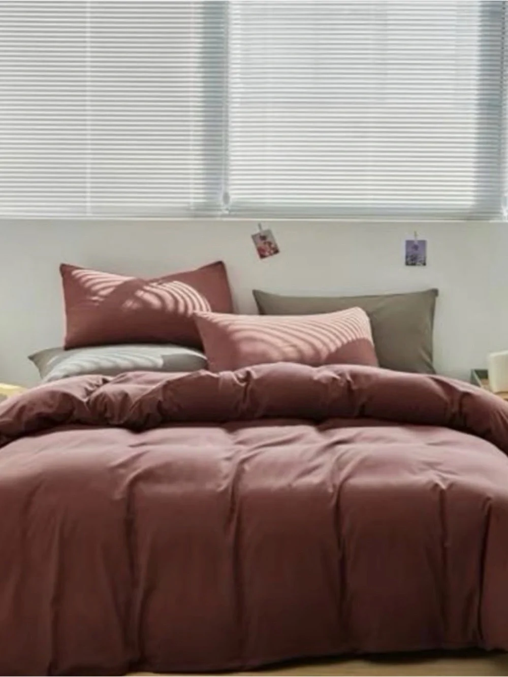 CLOTHKNOW Brick Red King Comforter Set 3Pcs Brownish Bedding Comforter Sets Rust